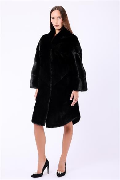 Manteau en vison noir