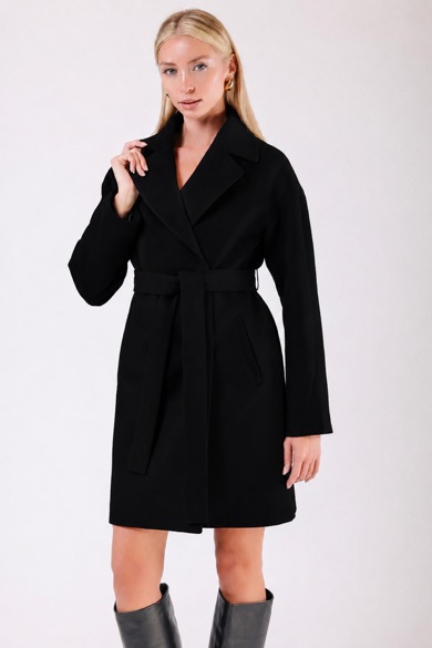 Manteau en cachemire noir oversized