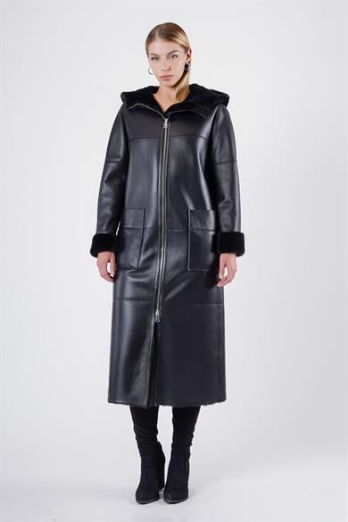 Manteau en fourrure Paris noir