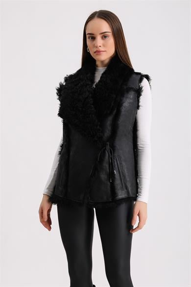 Gilet en fourrure Toscane noir