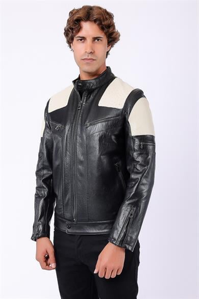 Veste en cuir noir Tyler