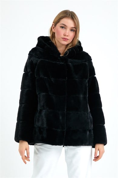 Manteau en vison noir