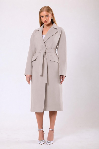 Manteau en cachemire couleur pierre Carolina