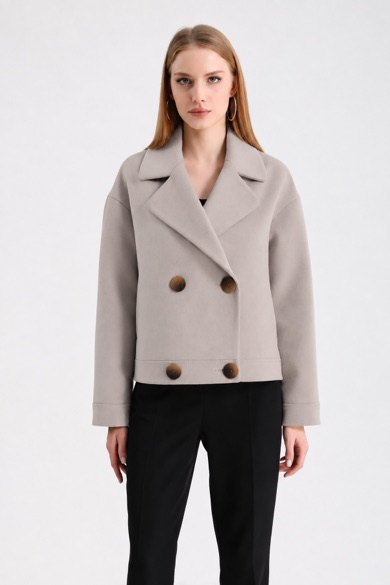 Veste en cachemire color pierre