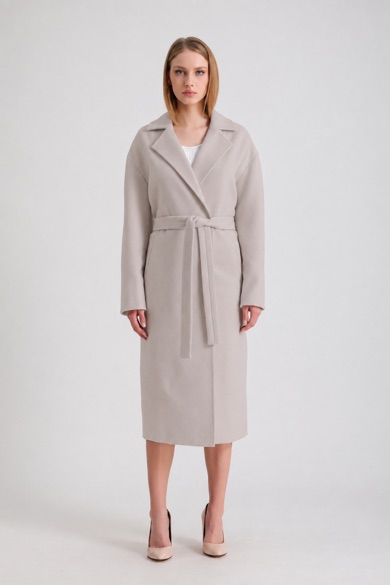 Manteau en cachemire color pierre
