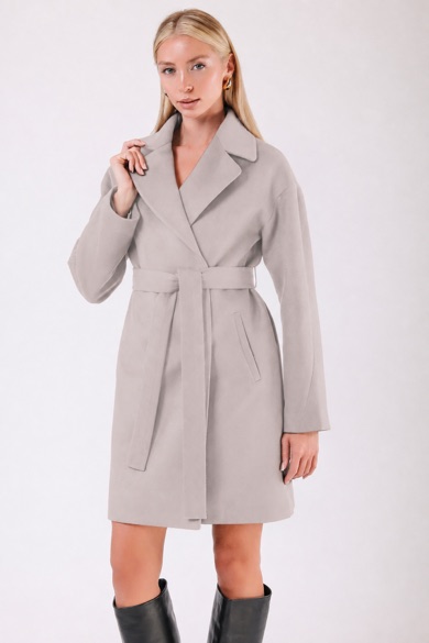 Manteau en cachemire couleur pierre coupe oversize