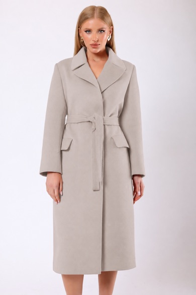 Manteau en cachemire couleur pierre Rosalinda