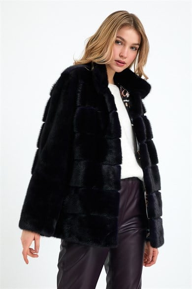 Manteau en vison violet