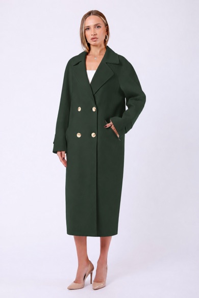 Manteau en cachemire vert véritable
